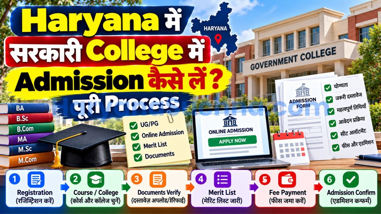 Haryana में सरकारी College में Admission कैसे लें?